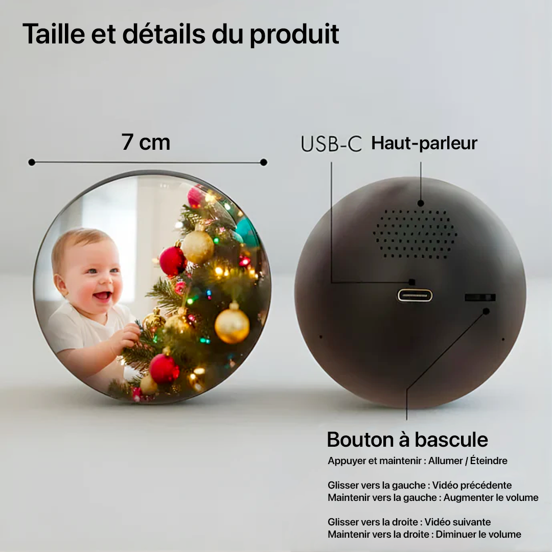 MemoryGlow™ Boule de cristal vidéo personnalisée