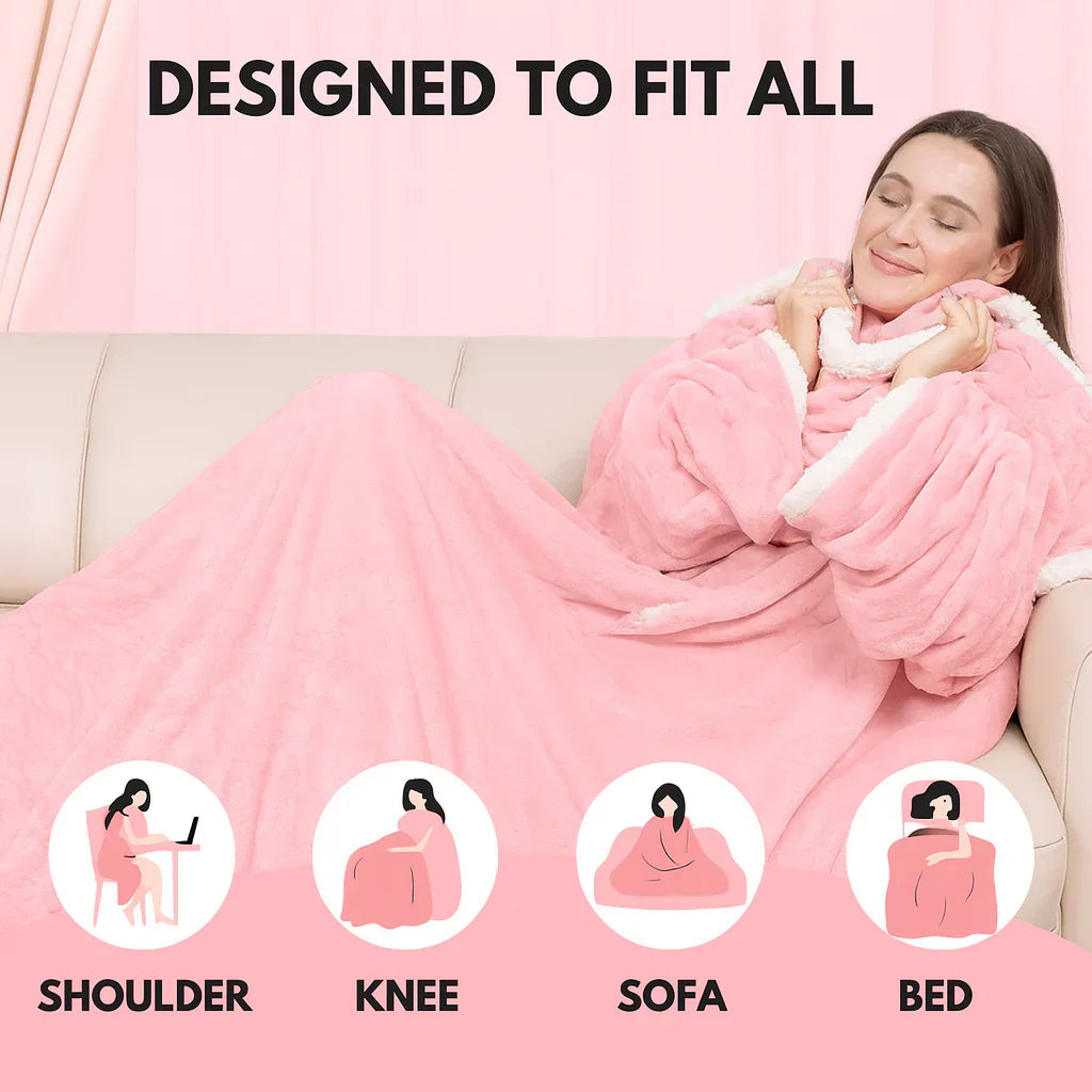 The Ultra-Comfort Heated Hoodie Blanket